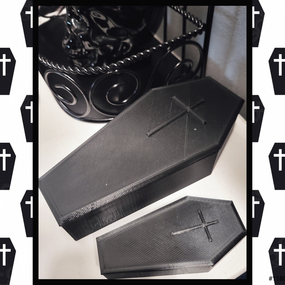 ⚰Coffin Box- Large Size Jewlery/Trinket Box w/Lid- Gothic Decor 3D Printed OOAK - Picture 1 of 5